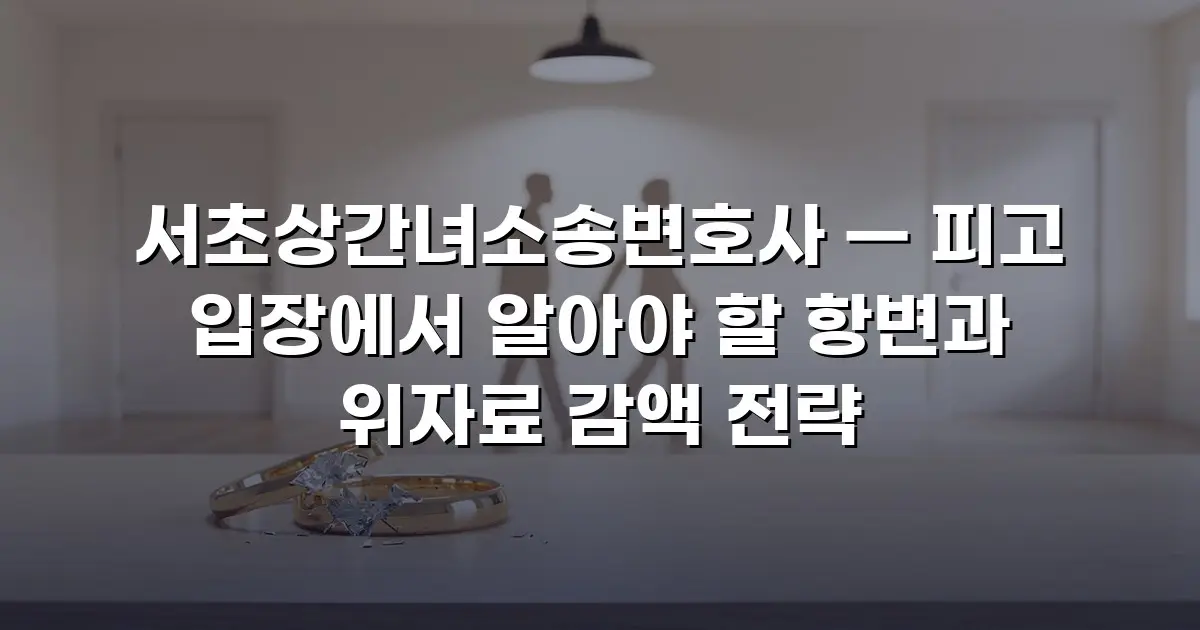 서초상간녀소송변호사 — 피고 입장에서 알아야 할 항변과 위자료 감액 전략
