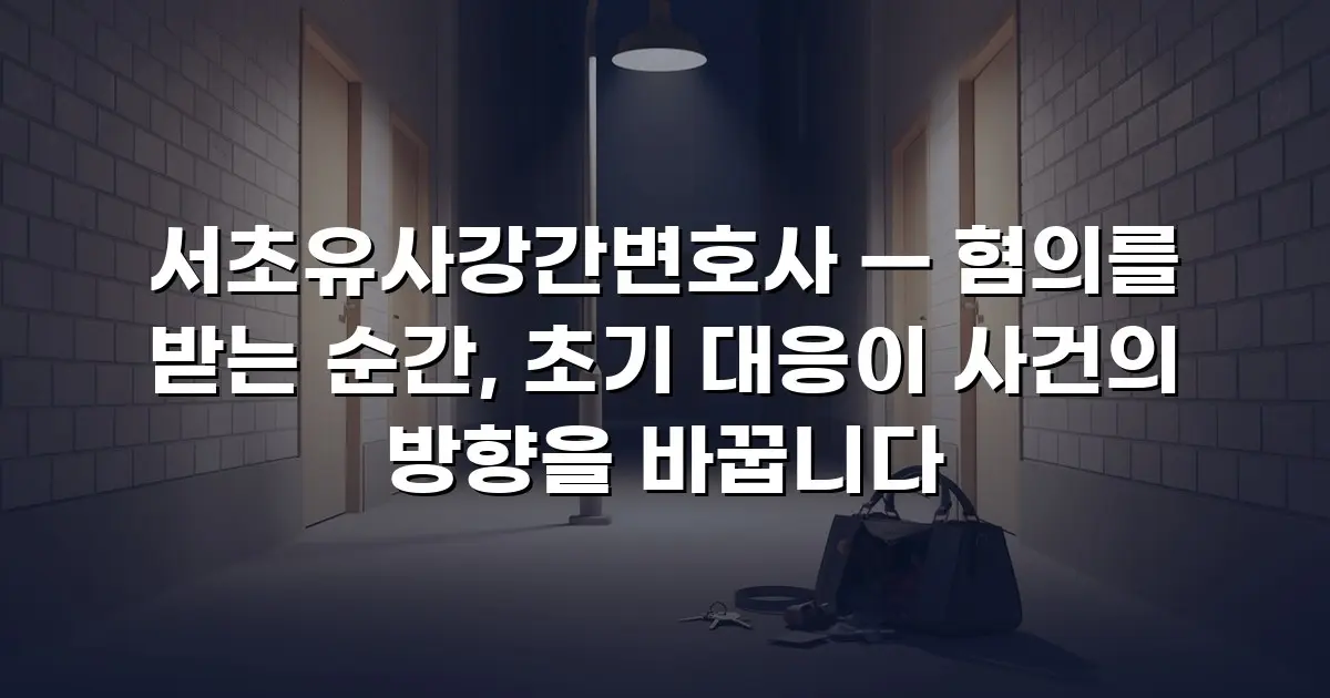 서초유사강간변호사 — 혐의를 받는 순간, 초기 대응이 사건의 방향을 바꿉니다