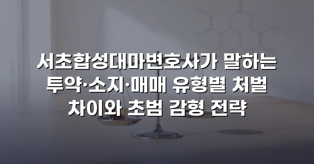 서초합성대마변호사가 말하는 투약·소지·매매 유형별 처벌 차이와 초범 감형 전략