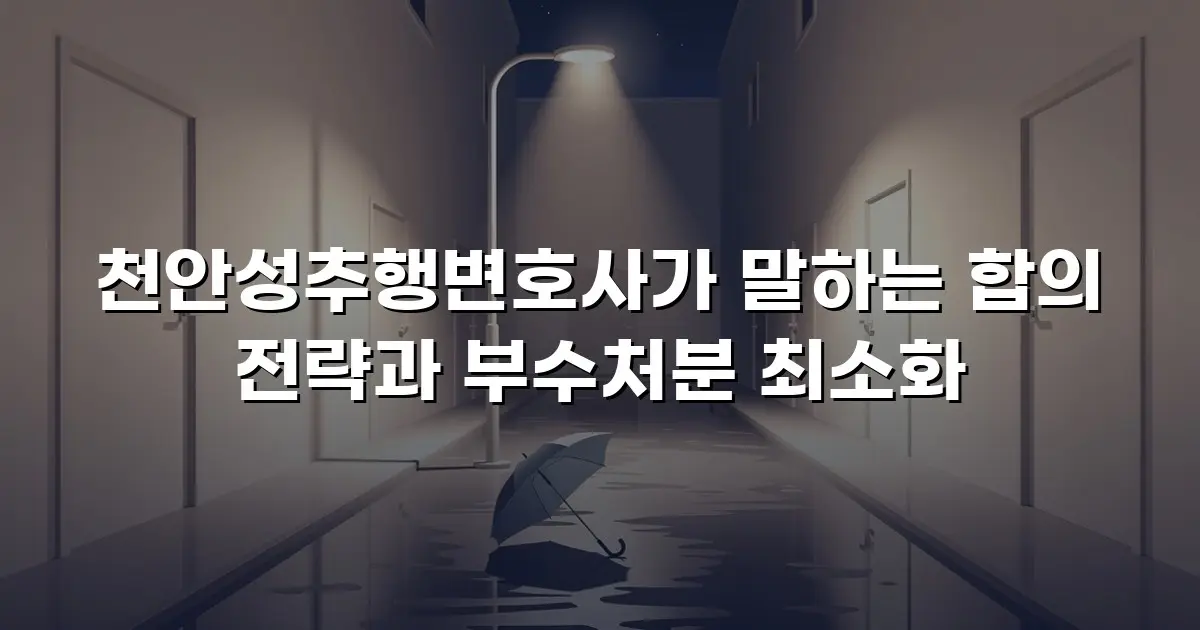천안성추행변호사가 말하는 합의 전략과 부수처분 최소화