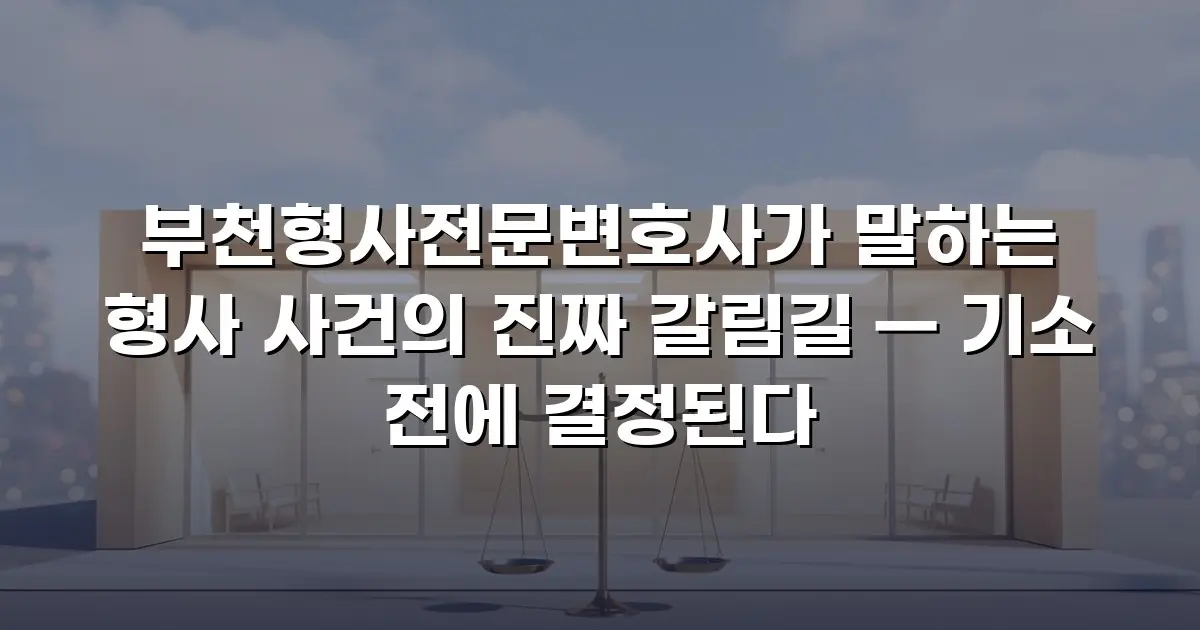 부천형사전문변호사가 말하는 형사 사건의 진짜 갈림길 — 기소 전에 결정된다