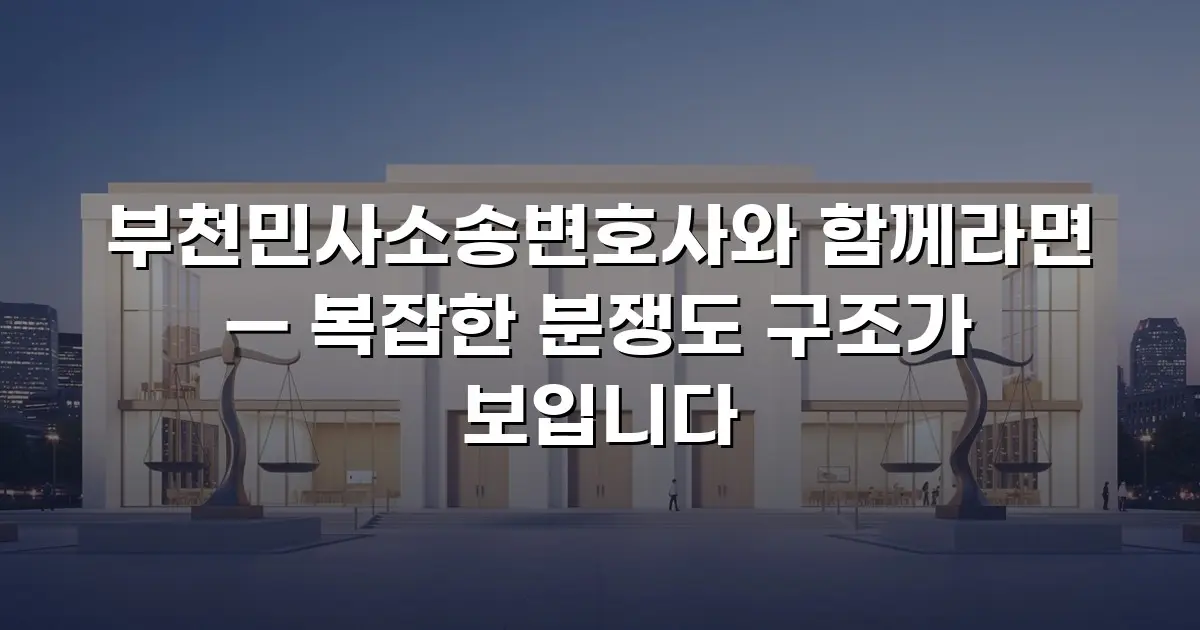 부천민사소송변호사와 함께라면 — 복잡한 분쟁도 구조가 보입니다