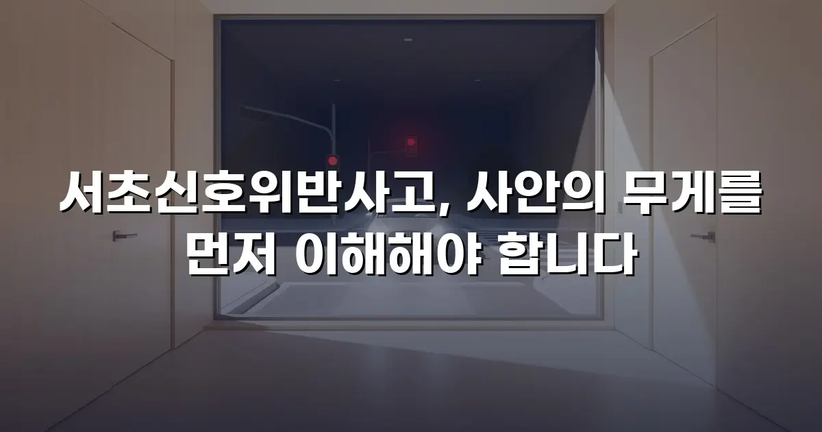 서초신호위반사고, 사안의 무게를 먼저 이해해야 합니다