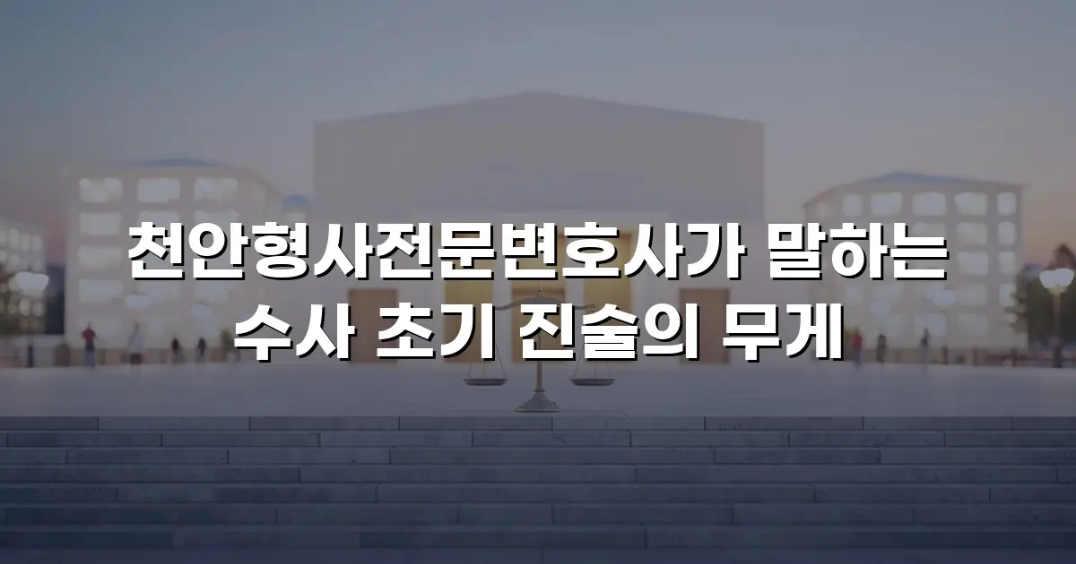 천안형사전문변호사가 말하는 수사 초기 진술의 무게