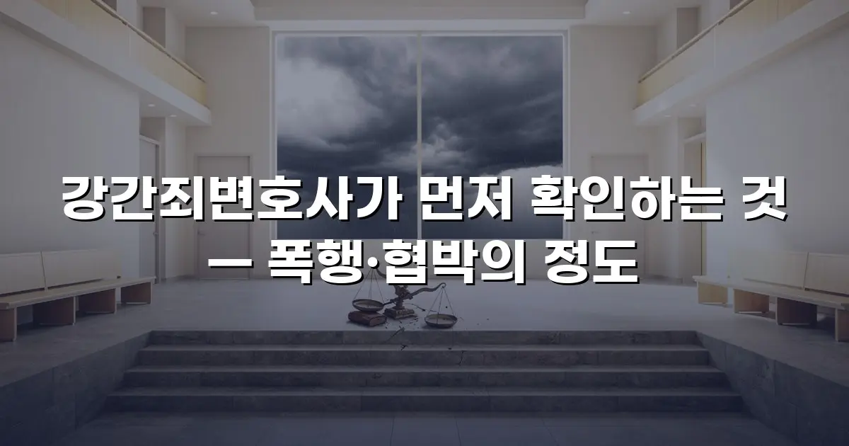 강간죄변호사가 먼저 확인하는 것 — 폭행·협박의 정도