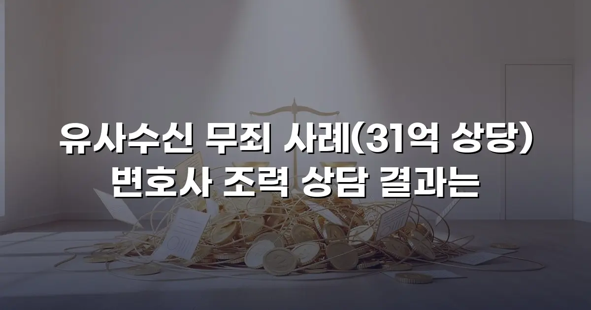 유사수신 무죄 사례(31억 상당) 변호사 조력 상담 결과는