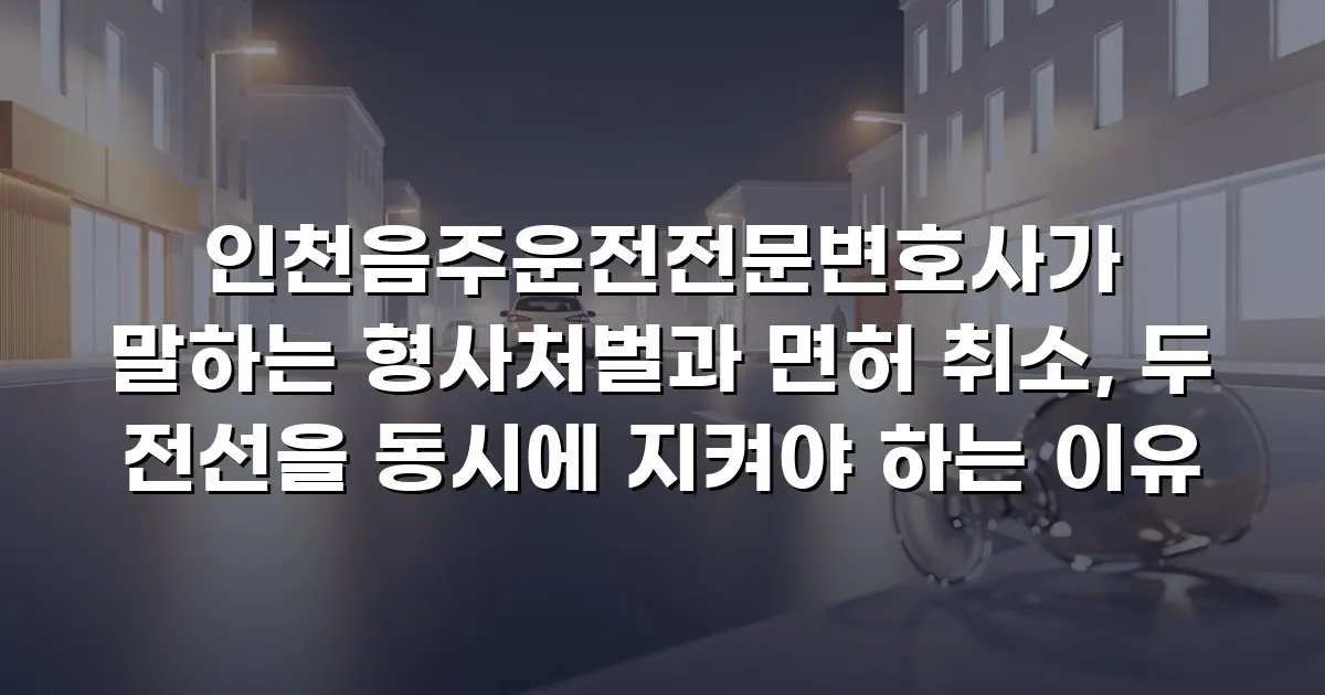 인천음주운전전문변호사가 말하는 형사처벌과 면허 취소, 두 전선을 동시에 지켜야 하는 이유