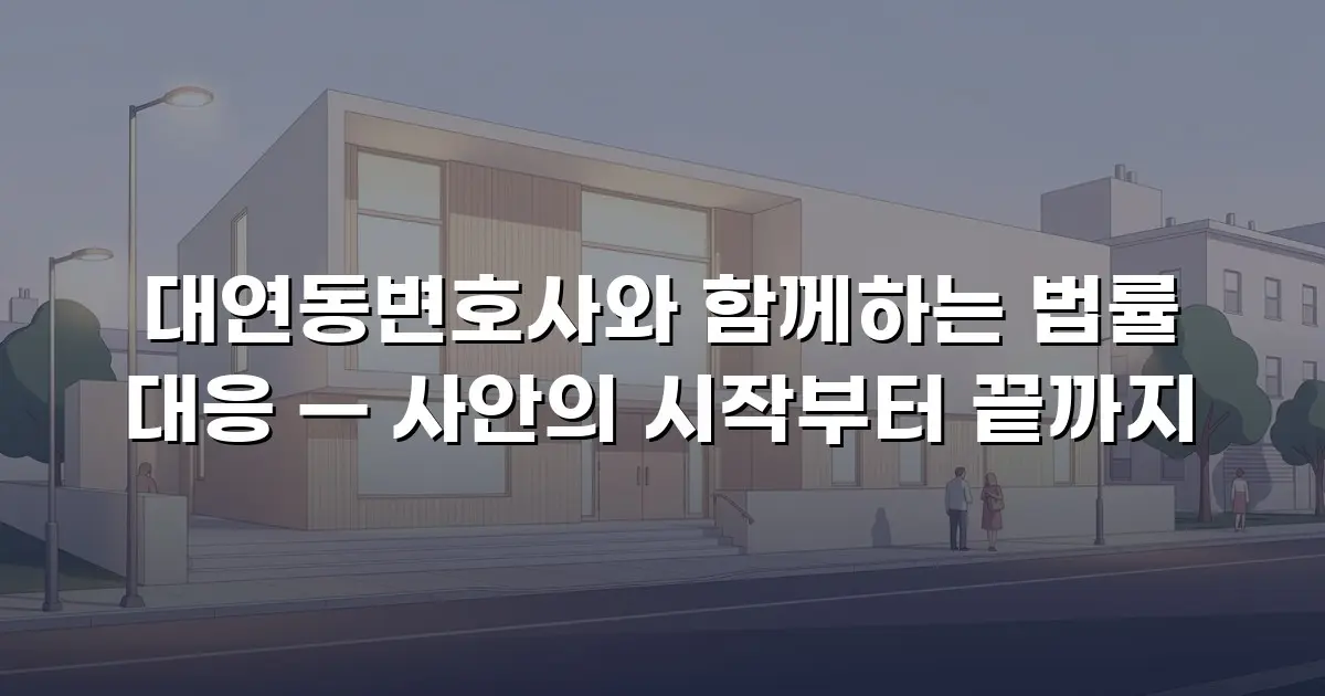 대연동변호사와 함께하는 법률 대응 — 사안의 시작부터 끝까지