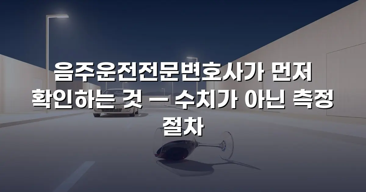음주운전전문변호사가 먼저 확인하는 것 — 수치가 아닌 측정 절차