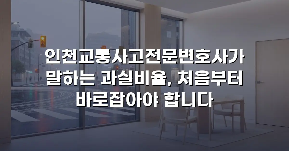 인천교통사고전문변호사가 말하는 과실비율, 처음부터 바로잡아야 합니다