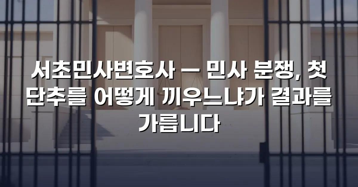 서초민사변호사 — 민사 분쟁, 첫 단추를 어떻게 끼우느냐가 결과를 가릅니다