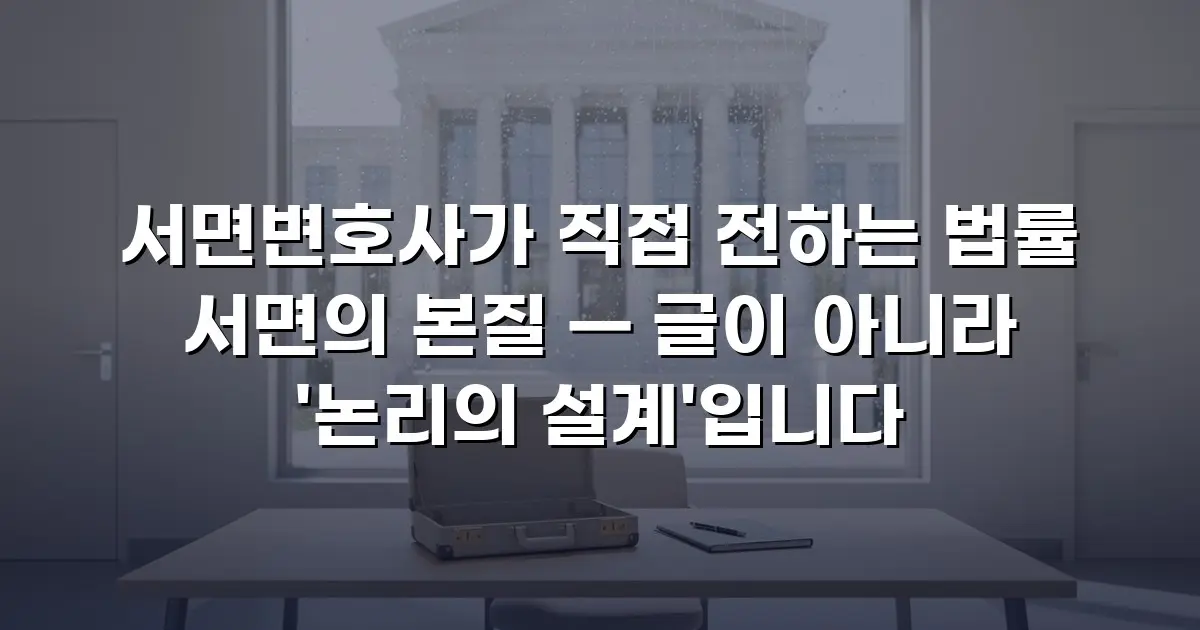 서면변호사가 직접 전하는 법률 서면의 본질 — 글이 아니라 '논리의 설계'입니다