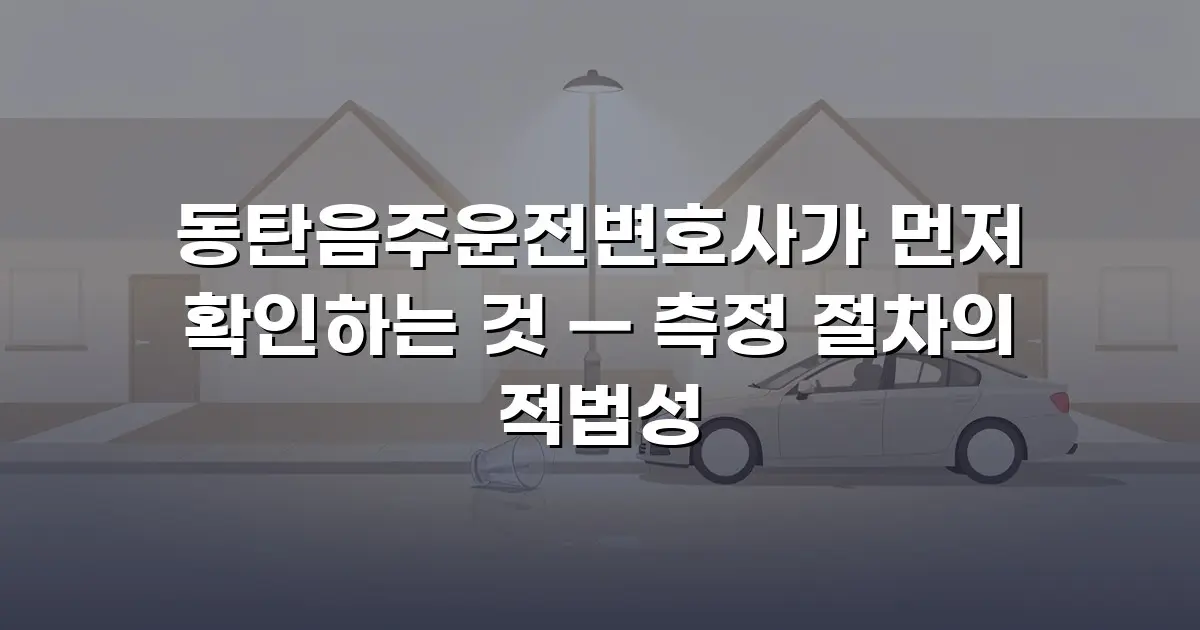동탄음주운전변호사가 먼저 확인하는 것 — 측정 절차의 적법성