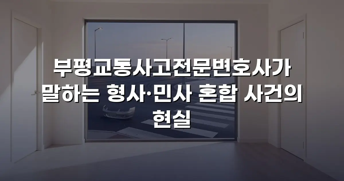 부평교통사고전문변호사가 말하는 형사·민사 혼합 사건의 현실