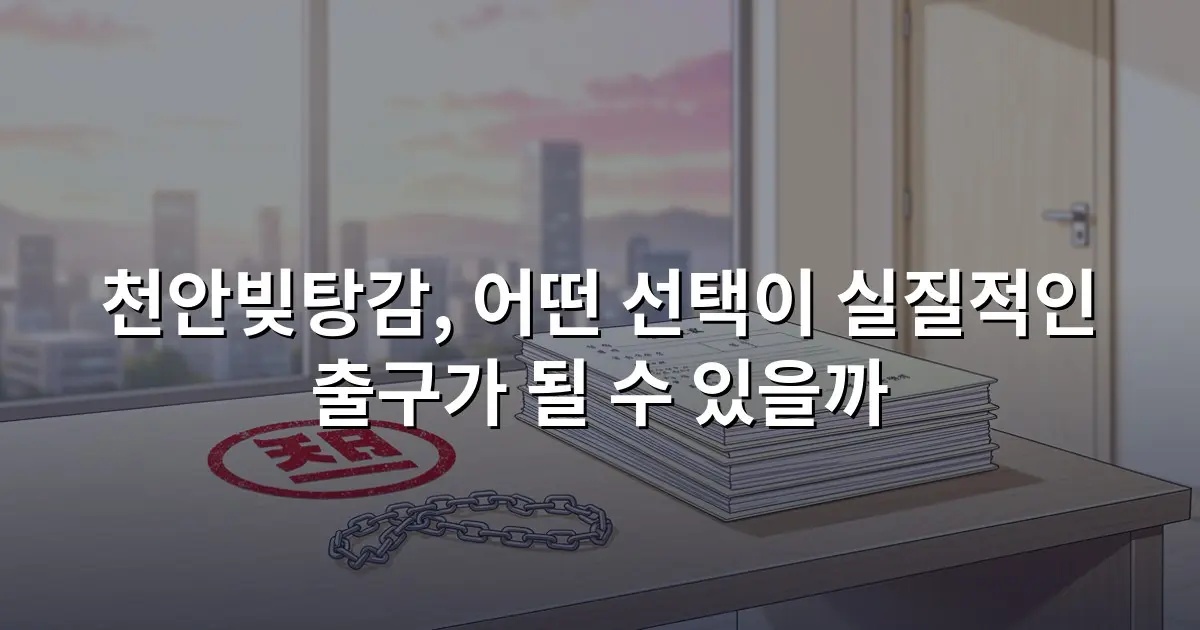 천안빚탕감, 어떤 선택이 실질적인 출구가 될 수 있을까