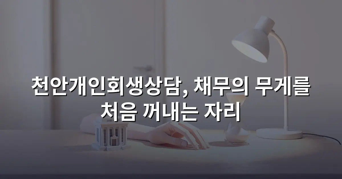 천안개인회생상담, 채무의 무게를 처음 꺼내는 자리