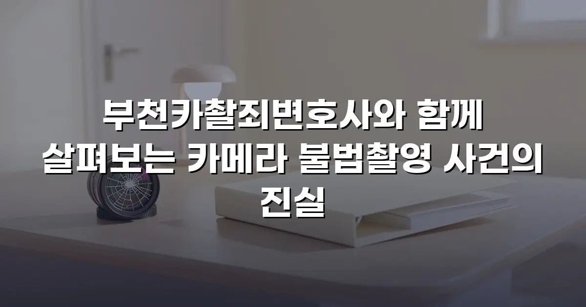 부천카촬죄변호사와 함께 살펴보는 카메라 불법촬영 사건의 진실