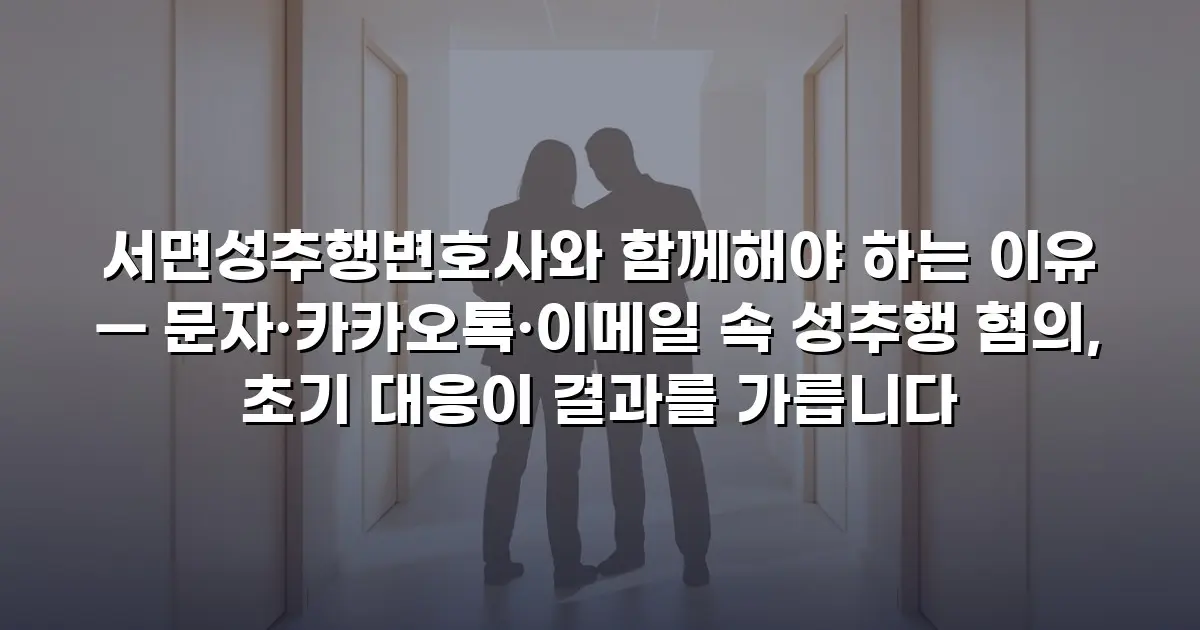 서면성추행변호사와 함께해야 하는 이유 — 문자·카카오톡·이메일 속 성추행 혐의, 초기 대응이 결과를 가릅니다