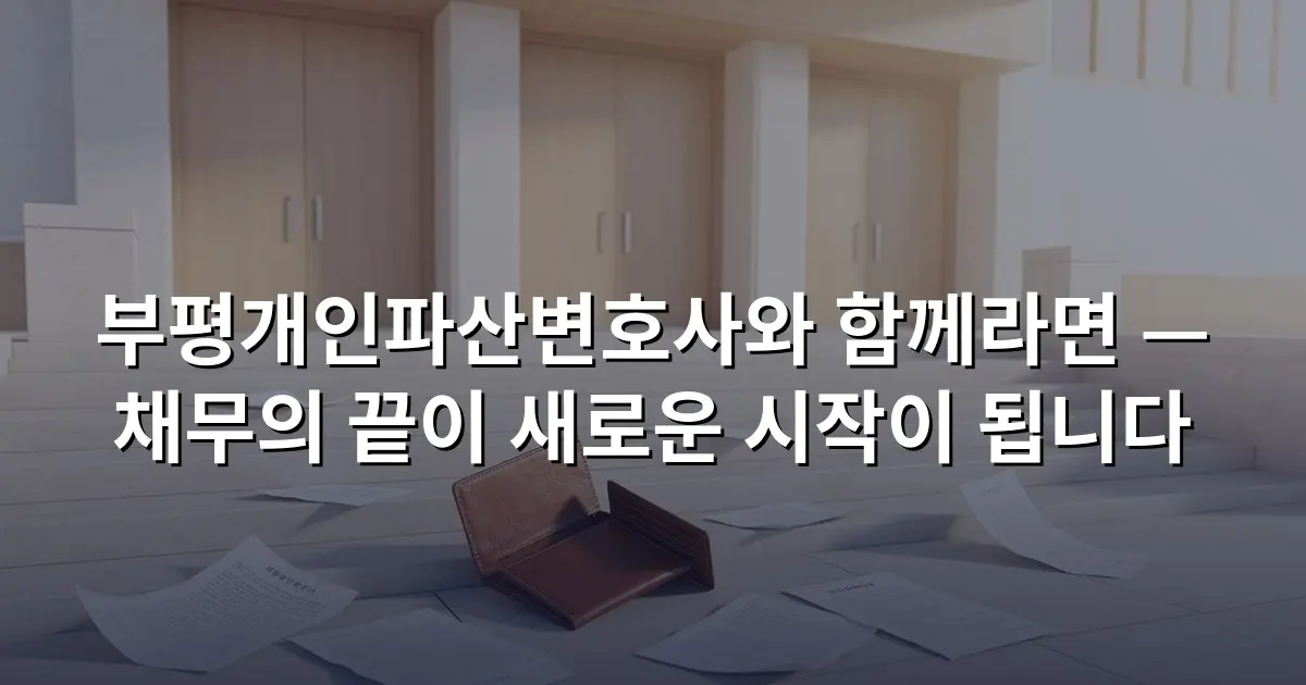 부평개인파산변호사와 함께라면 — 채무의 끝이 새로운 시작이 됩니다