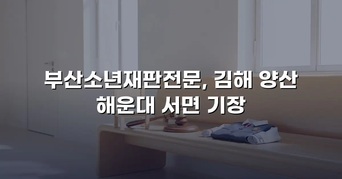 부산소년재판전문, 김해 양산 해운대 서면 기장