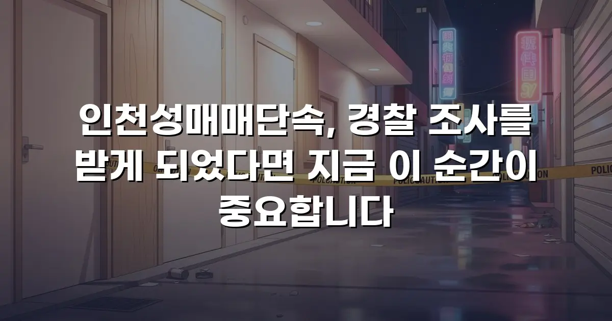 인천성매매단속, 경찰 조사를 받게 되었다면 지금 이 순간이 중요합니다