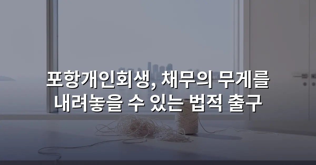 포항개인회생, 채무의 무게를 내려놓을 수 있는 법적 출구