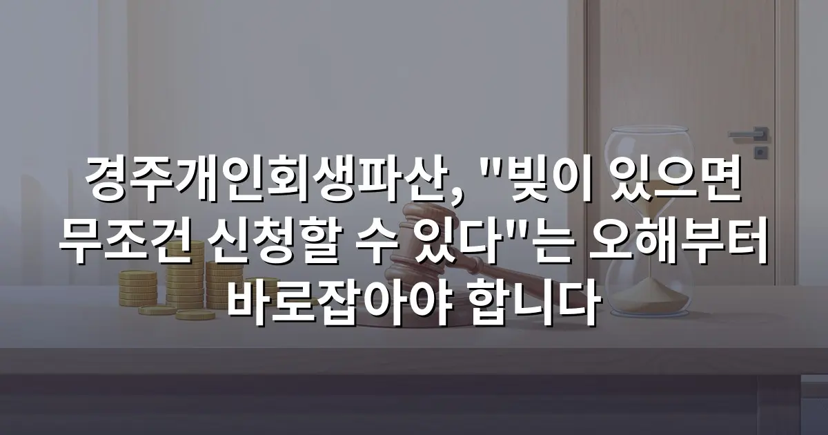 경주개인회생파산, "빚이 있으면 무조건 신청할 수 있다"는 오해부터 바로잡아야 합니다