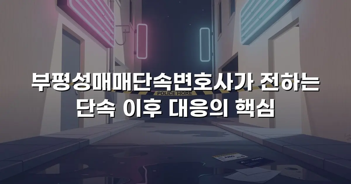 부평성매매단속변호사가 전하는 단속 이후 대응의 핵심