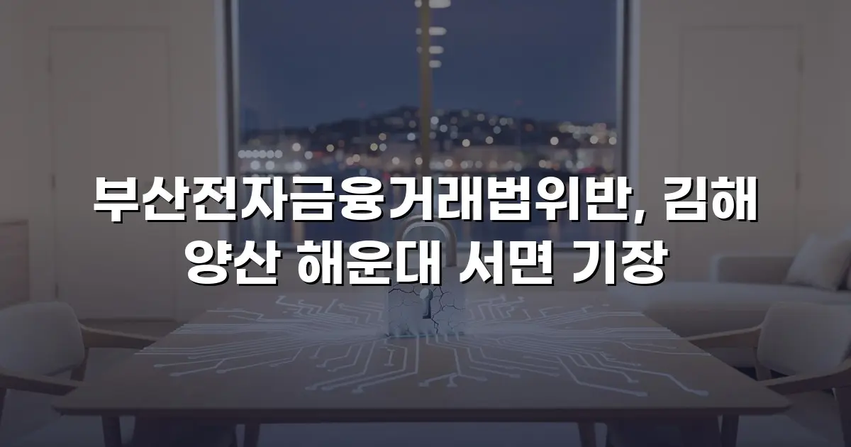 부산전자금융거래법위반, 김해 양산 해운대 서면 기장