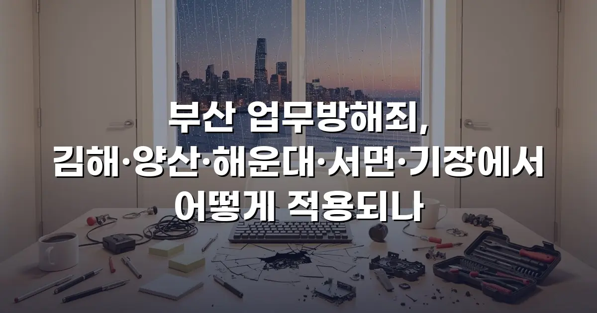 부산 업무방해죄, 김해·양산·해운대·서면·기장에서 어떻게 적용되나