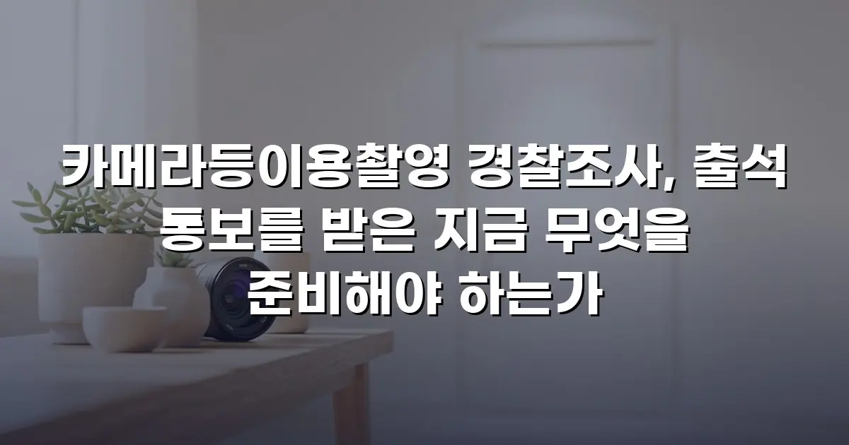 카메라등이용촬영 경찰조사, 출석 통보를 받은 지금 무엇을 준비해야 하는가