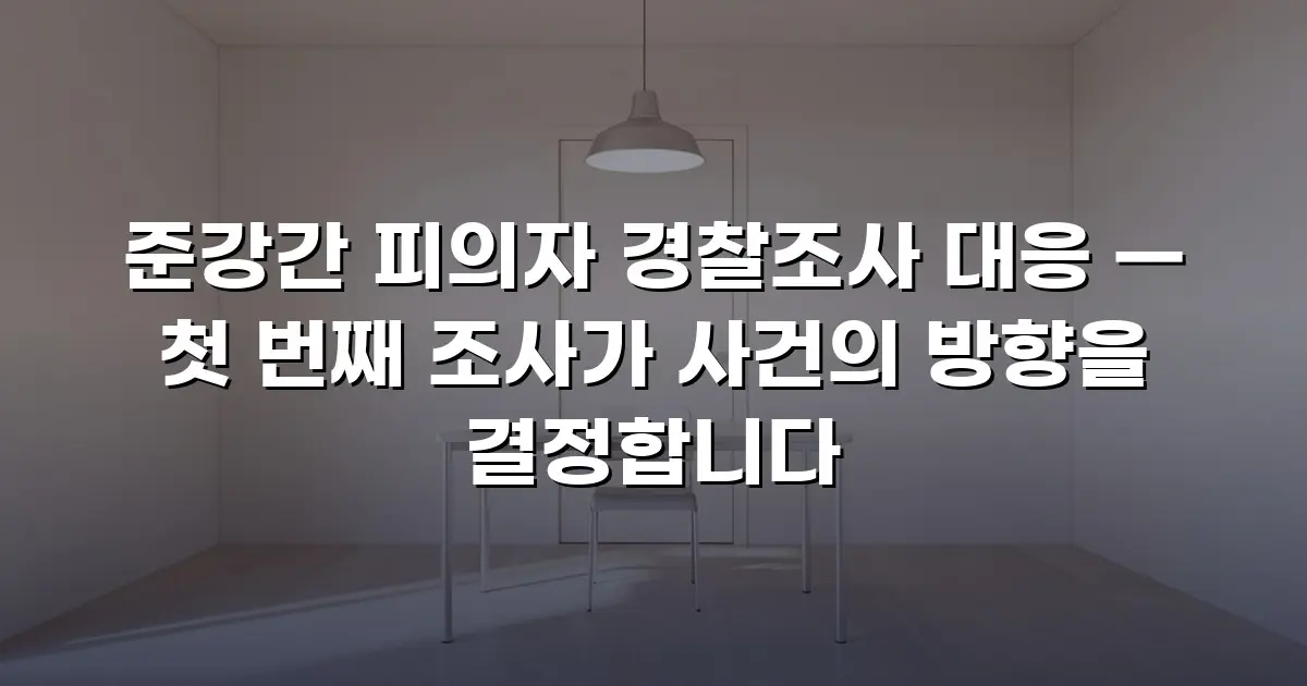 준강간 피의자 경찰조사 대응 — 첫 번째 조사가 사건의 방향을 결정합니다
