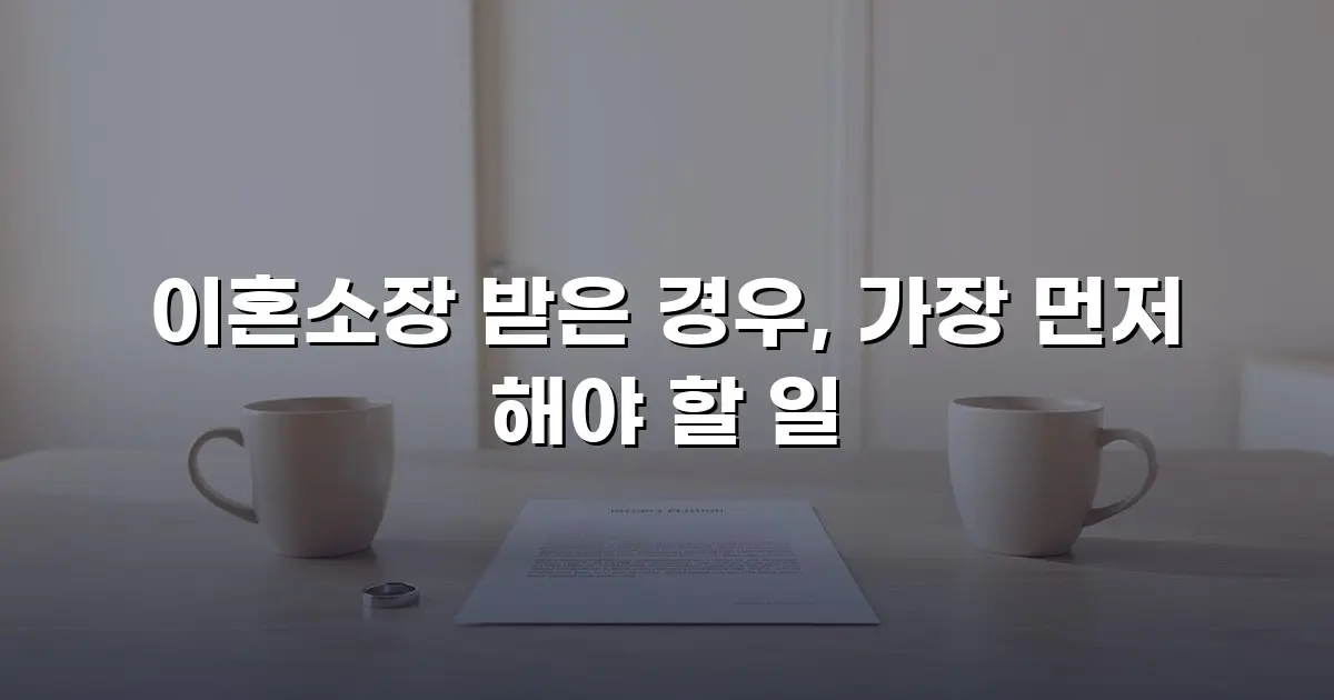 이혼소장 받은 경우, 가장 먼저 해야 할 일
