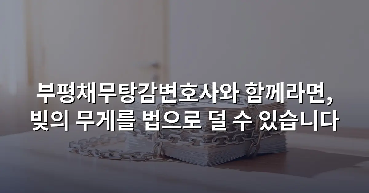 부평채무탕감변호사와 함께라면, 빚의 무게를 법으로 덜 수 있습니다