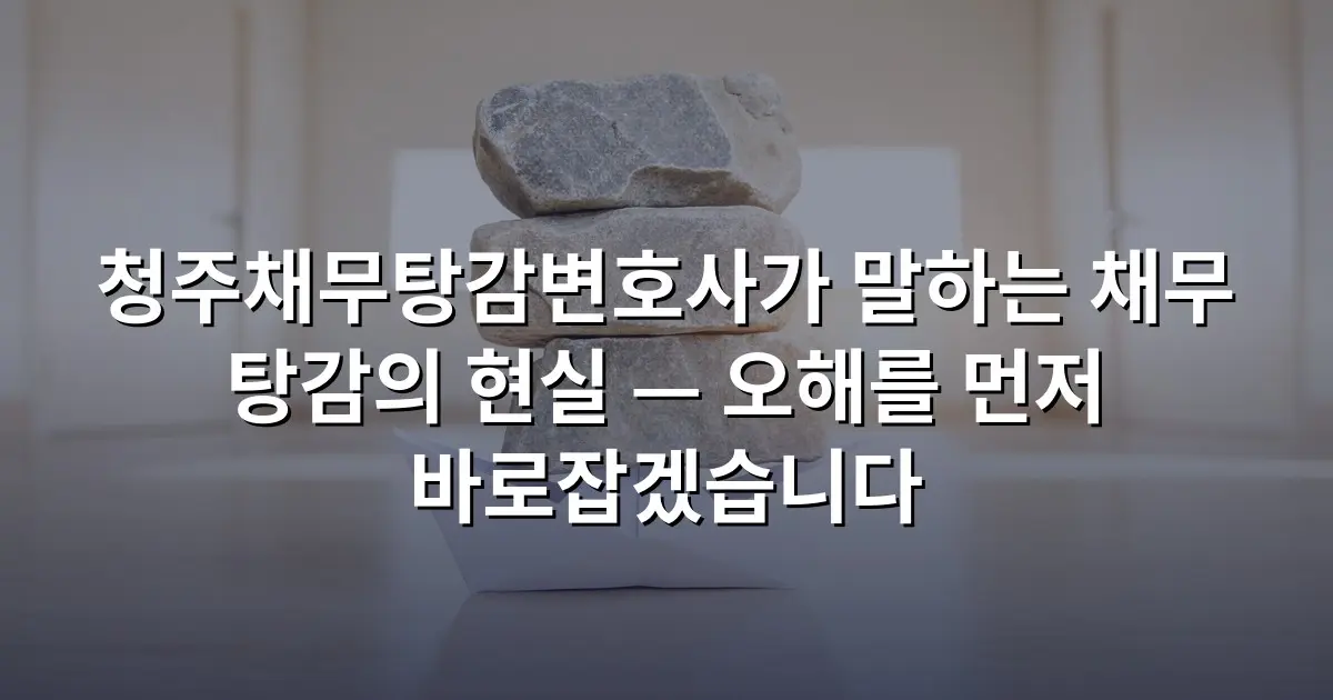청주채무탕감변호사가 말하는 채무 탕감의 현실 — 오해를 먼저 바로잡겠습니다