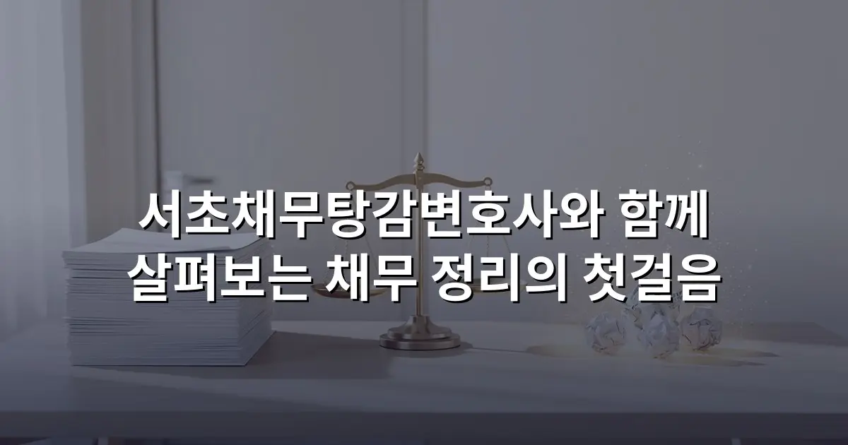 서초채무탕감변호사와 함께 살펴보는 채무 정리의 첫걸음
