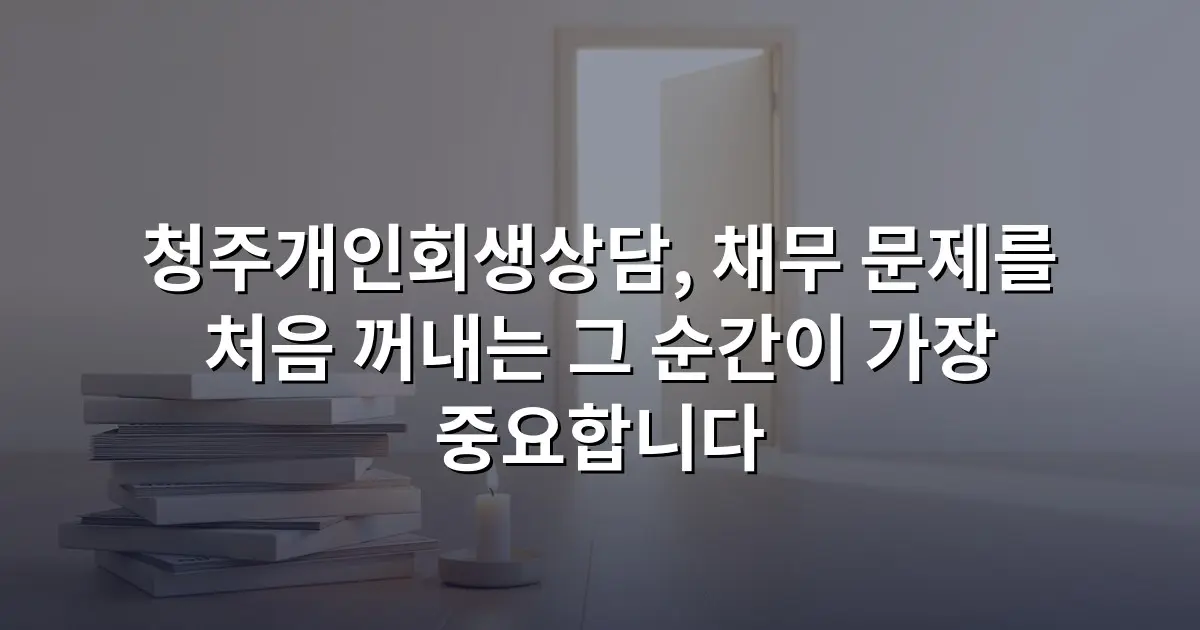 청주개인회생상담, 채무 문제를 처음 꺼내는 그 순간이 가장 중요합니다