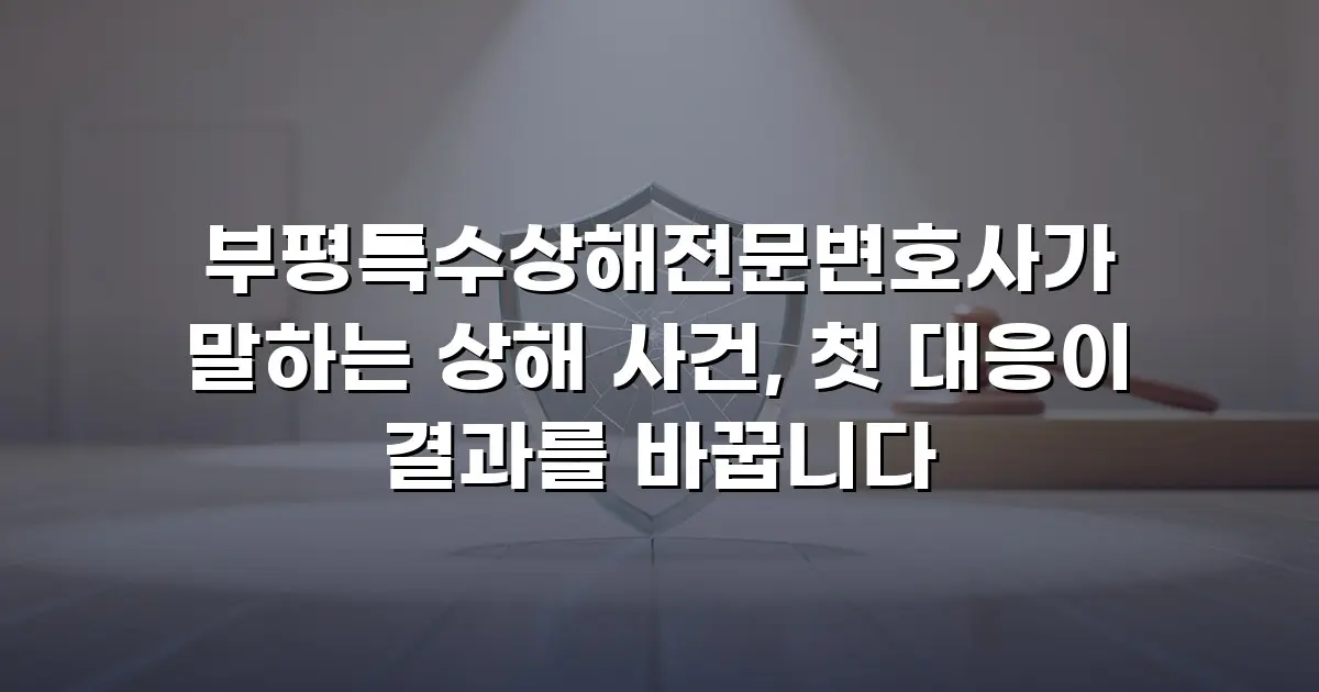 부평특수상해전문변호사가 말하는 상해 사건, 첫 대응이 결과를 바꿉니다