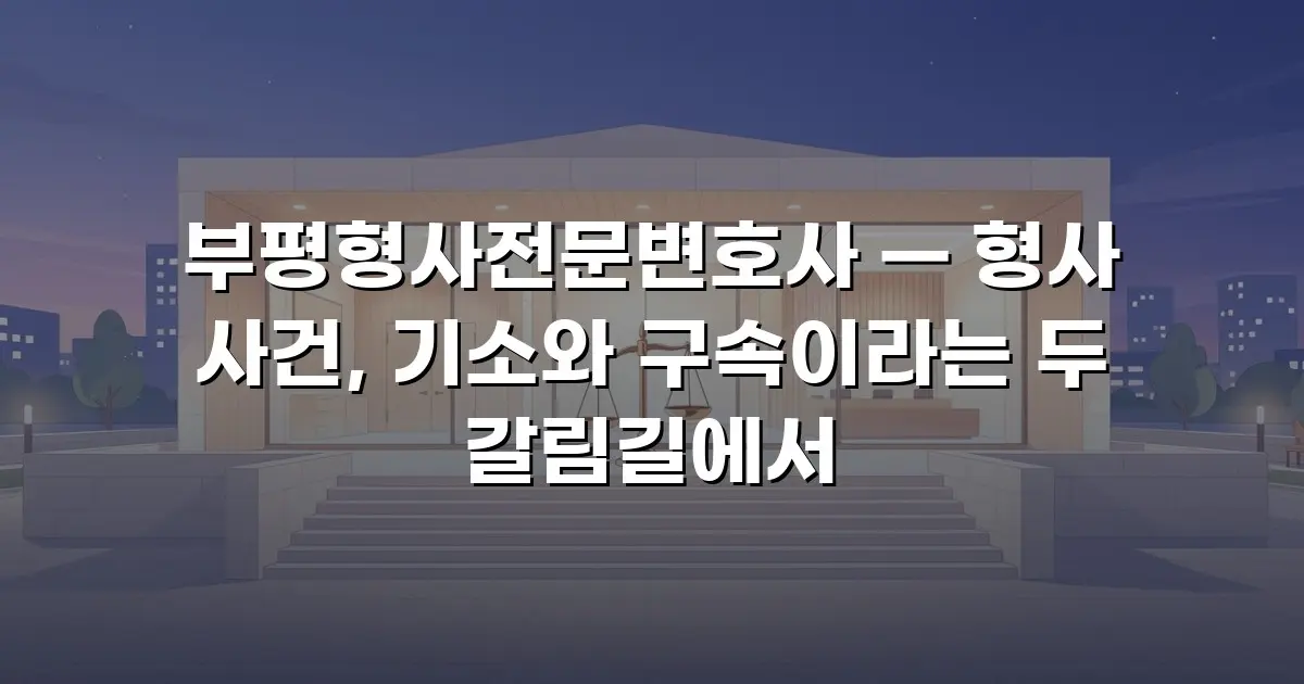 부평형사전문변호사 — 형사 사건, 기소와 구속이라는 두 갈림길에서