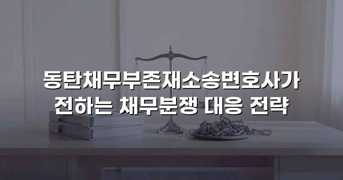 동탄채무부존재소송변호사가 전하는 채무분쟁 대응 전략