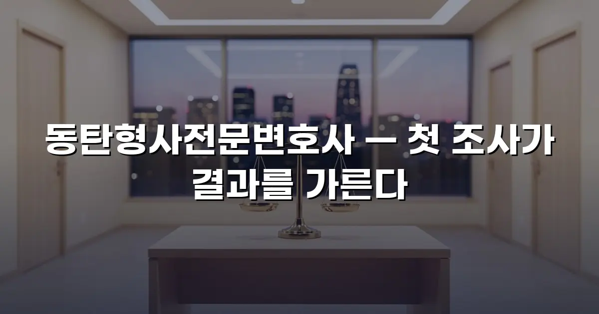 동탄형사전문변호사 — 첫 조사가 결과를 가른다