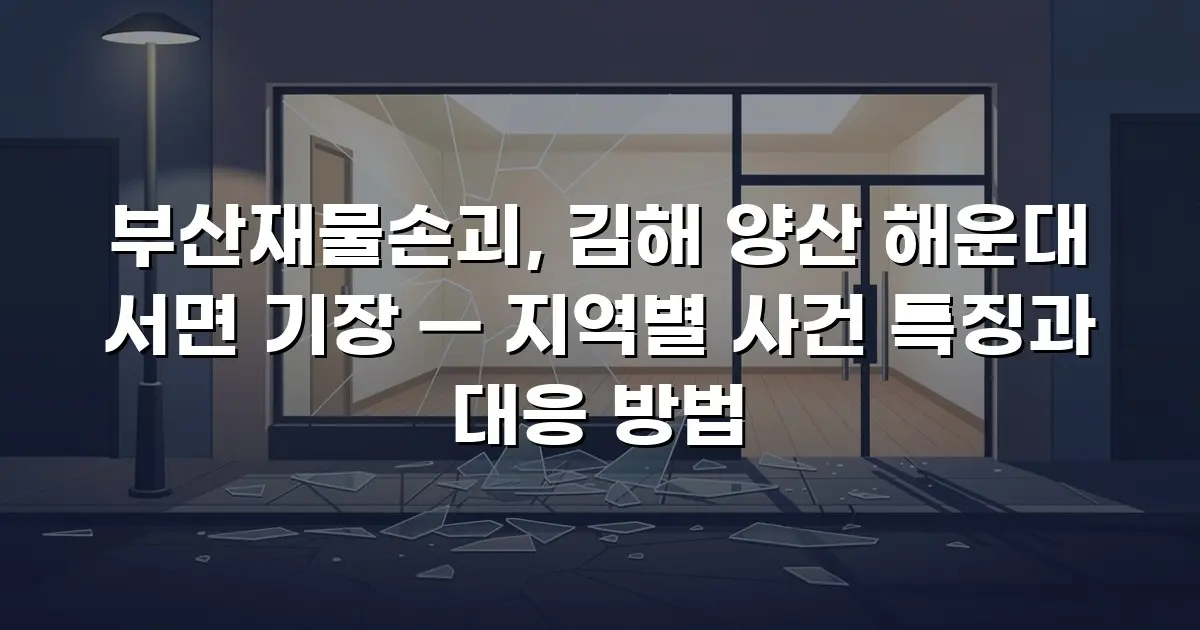부산재물손괴, 김해 양산 해운대 서면 기장 — 지역별 사건 특징과 대응 방법