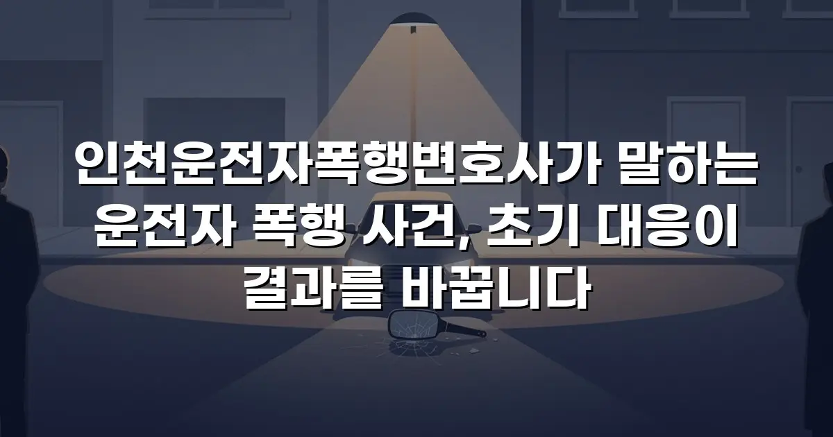 인천운전자폭행변호사가 말하는 운전자 폭행 사건, 초기 대응이 결과를 바꿉니다