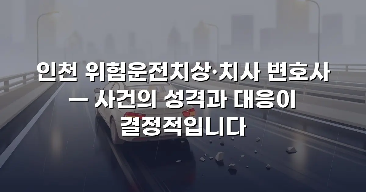인천 위험운전치상·치사 변호사 — 사건의 성격과 대응이 결정적입니다