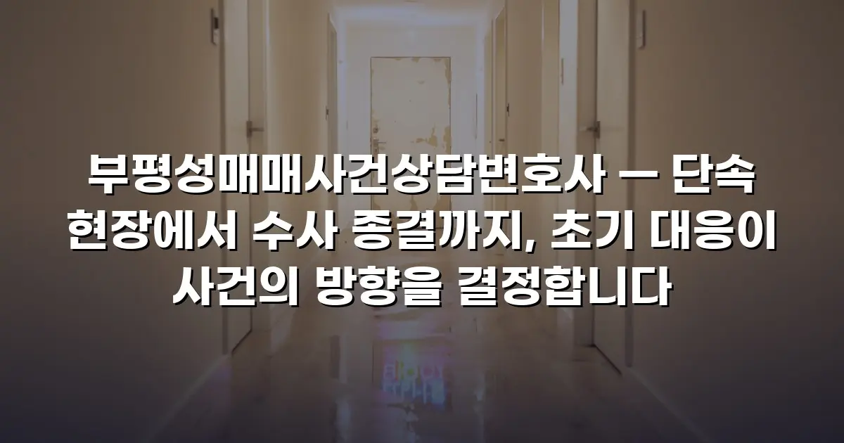 부평성매매사건상담변호사 — 단속 현장에서 수사 종결까지, 초기 대응이 사건의 방향을 결정합니다
