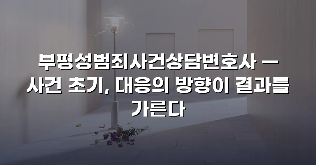 부평성범죄사건상담변호사 — 사건 초기, 대응의 방향이 결과를 가른다