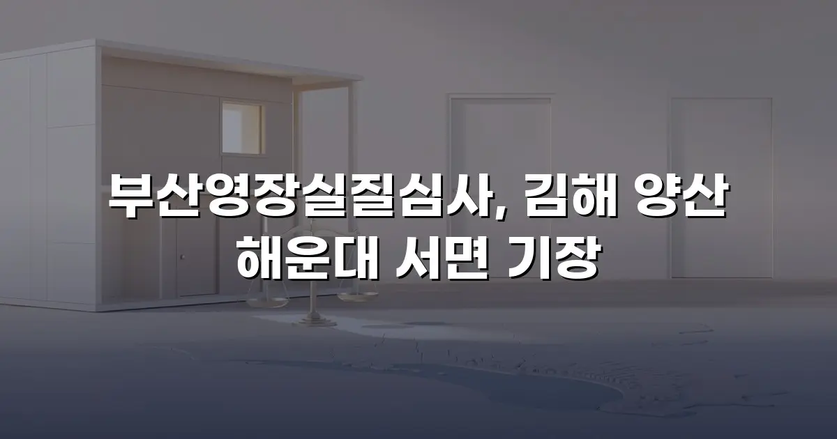 부산영장실질심사, 김해 양산 해운대 서면 기장