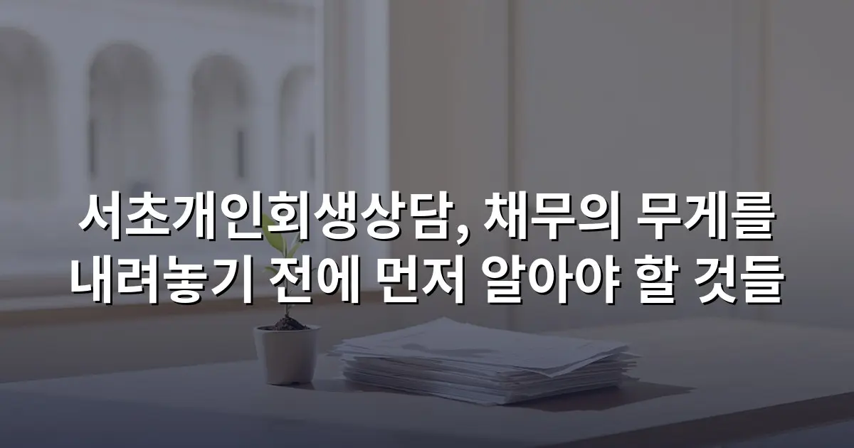 서초개인회생상담, 채무의 무게를 내려놓기 전에 먼저 알아야 할 것들