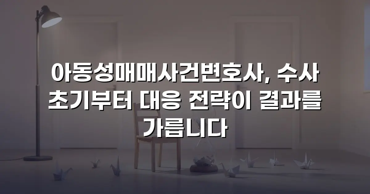 아동성매매사건변호사, 수사 초기부터 대응 전략이 결과를 가릅니다