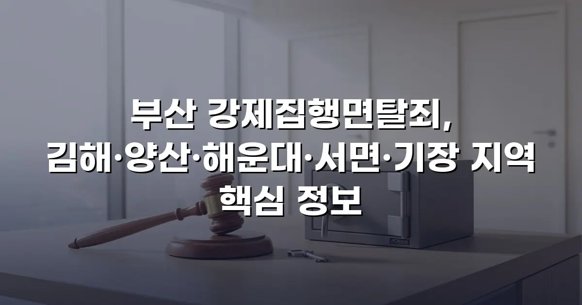 부산 강제집행면탈죄, 김해·양산·해운대·서면·기장 지역 핵심 정보